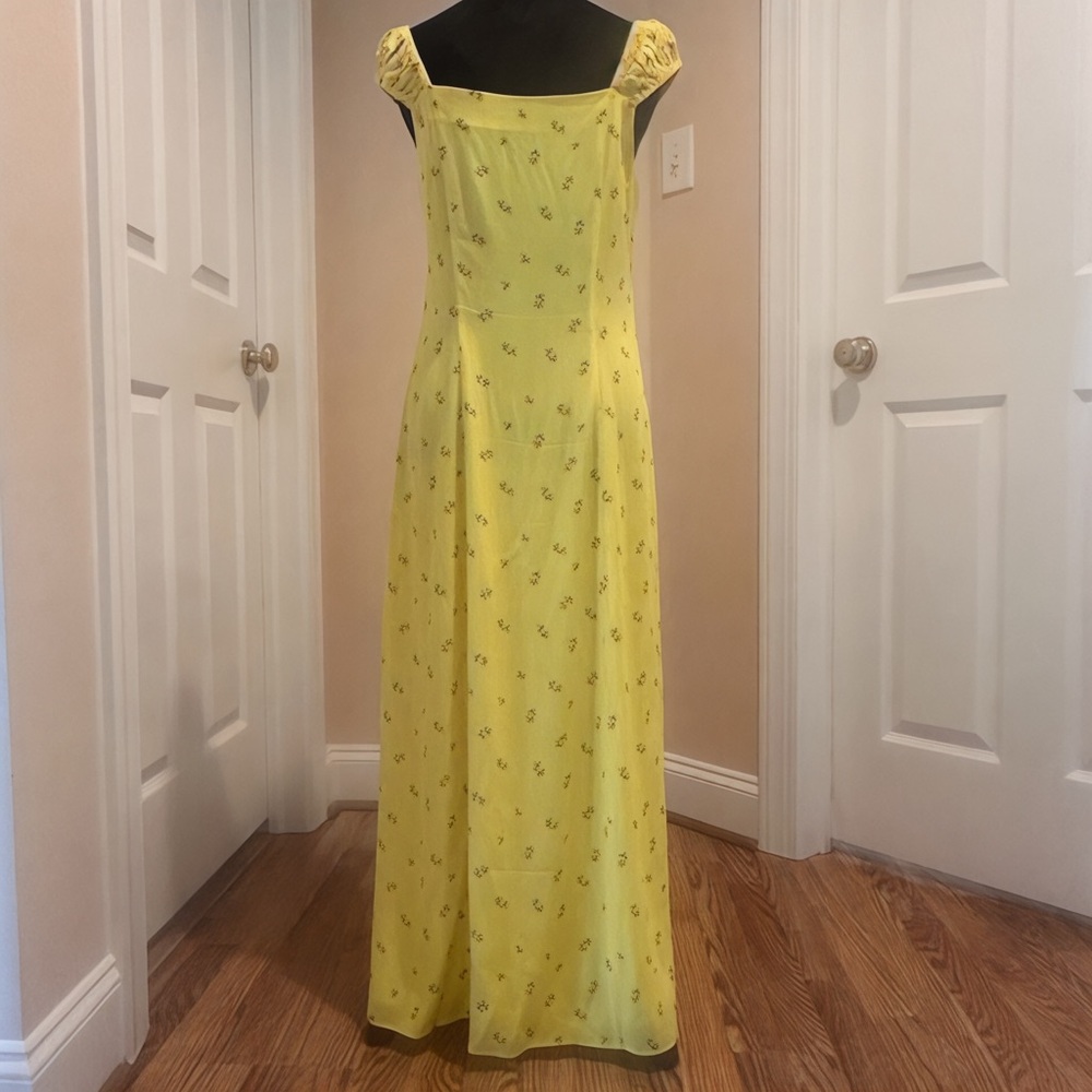 Yellow Floral Dress by Whistles Size 6 Designed to hit the ankle - Picture 3 of 3
